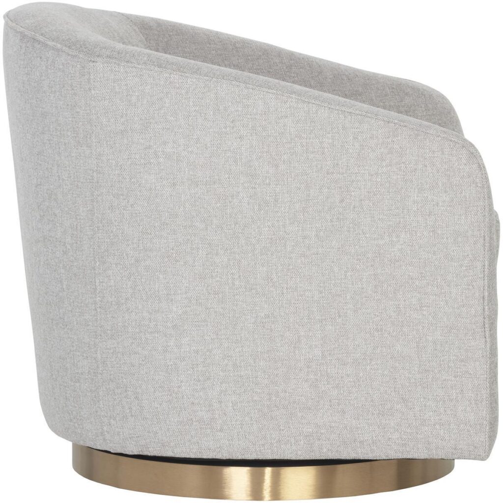 Hazel Swivel Lounge Chair - Gold - Belfast Heather Grey - Image 3