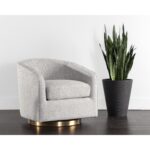 Hazel Swivel Lounge Chair - Gold - Belfast Heather Grey 13 Hazel Swivel Lounge Chair - Gold - Belfast Heather Grey 106561 106561 HAZEL SWIVEL LOUNGE CHAIR BELFAST HEATHER GREY 5