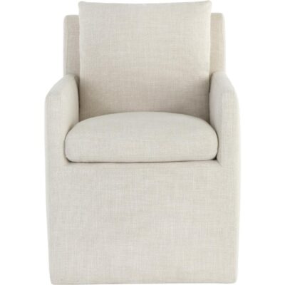 Glenrose Wheeled Dining Armchair - Effie Linen 106570 106570 GLENROSE WHEELED DINING ARMCHAIR EFFIE LINEN 1