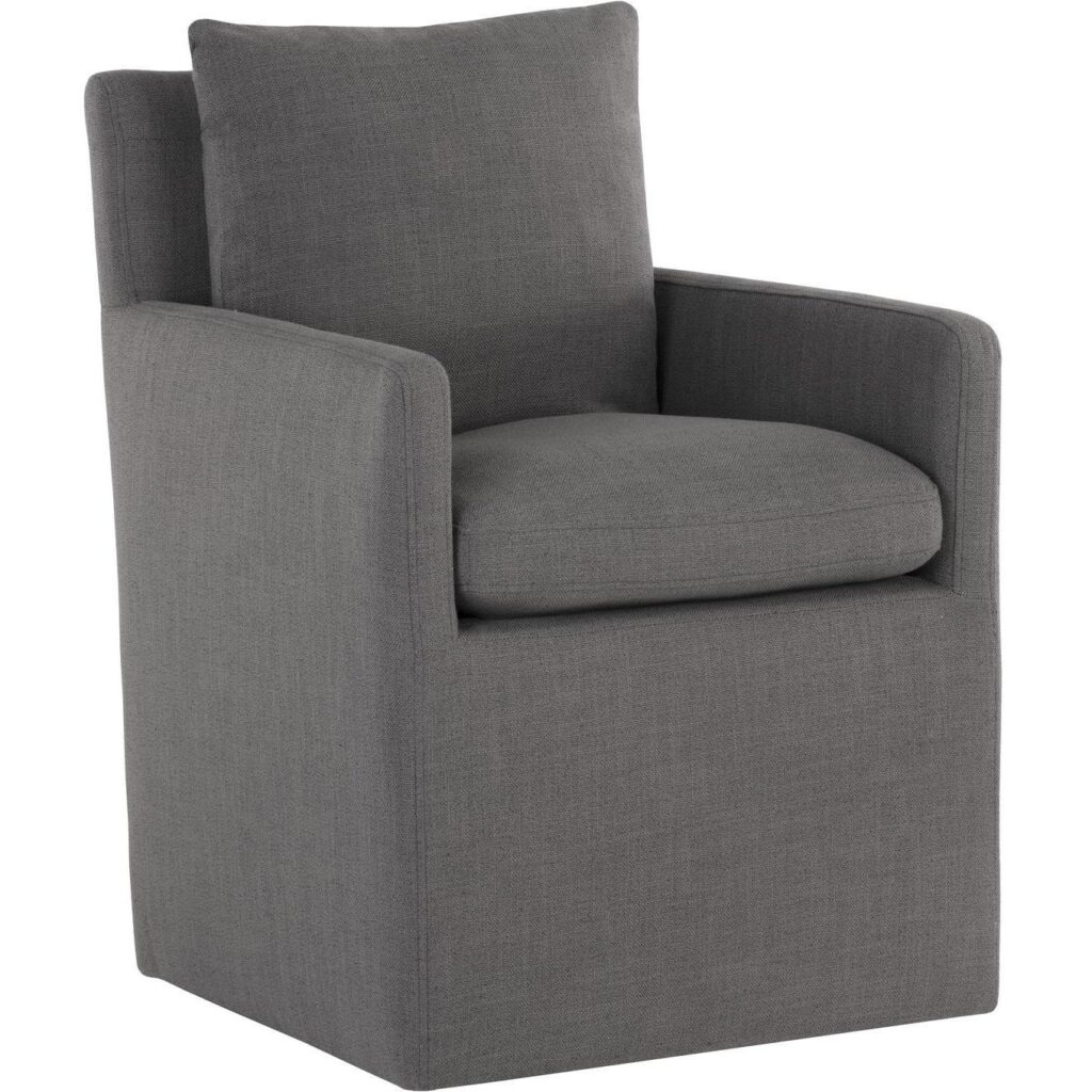 Glenrose Wheeled Dining Armchair - Effie Smoke