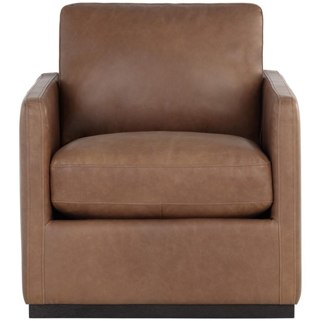 Portman Swivel Lounge Chair - Marseille Camel Leather - Image 2