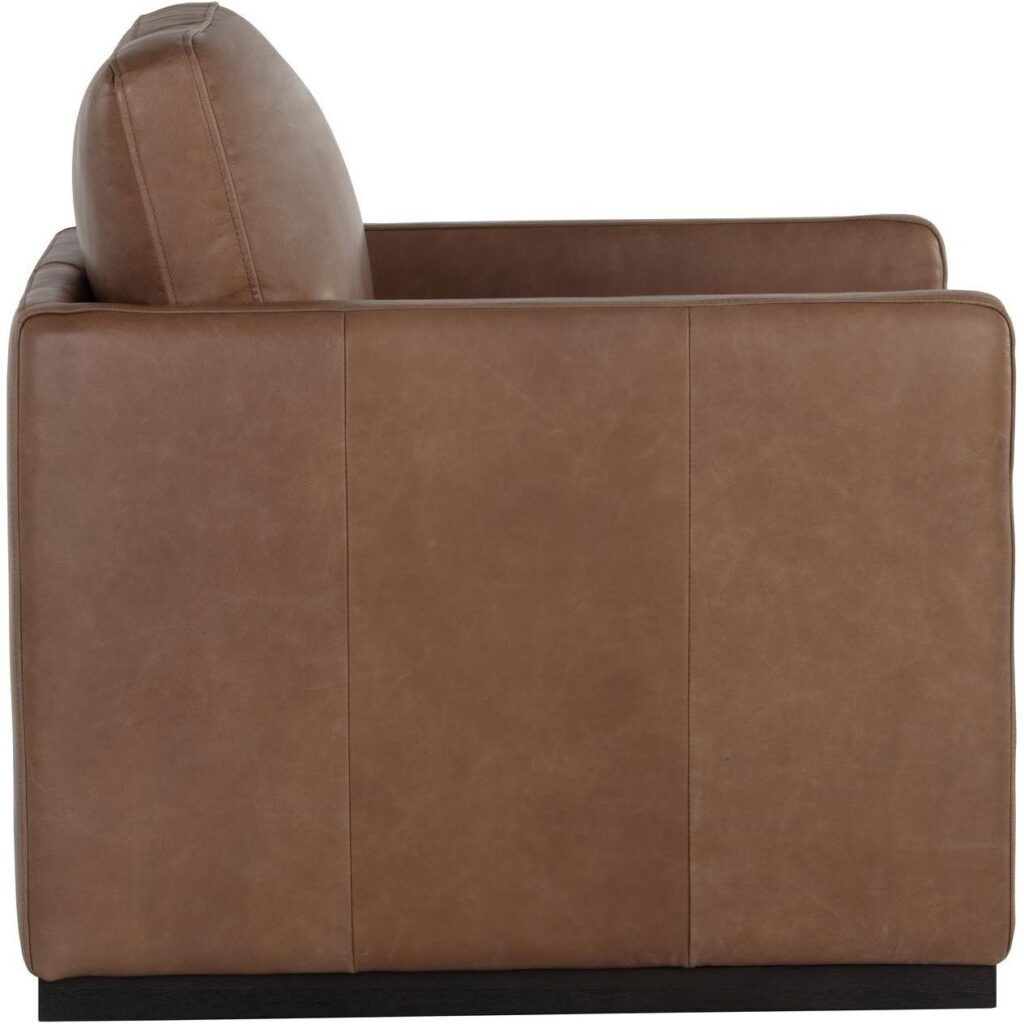 Portman Swivel Lounge Chair - Marseille Camel Leather - Image 3