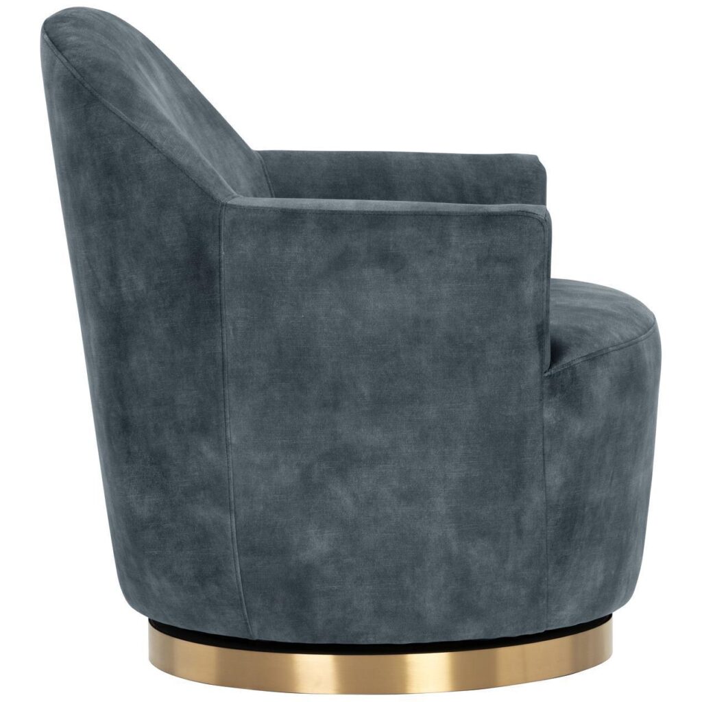 Casey Swivel Lounge Chair - Nono Petrol - Image 3