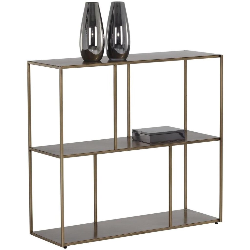 Eiffel Low Bookcase - Medium - Antique Brass