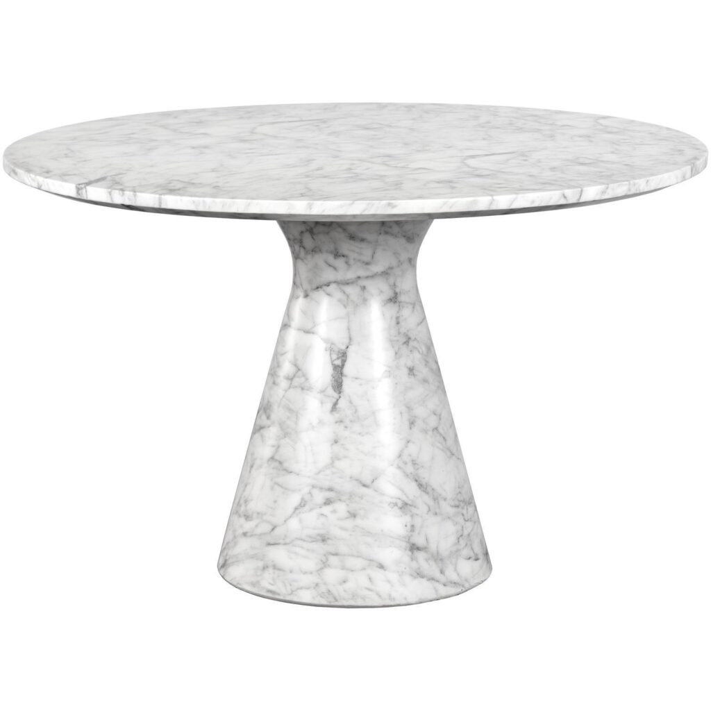 Shelburne Dining Table - Marble Look - White - 47" - Image 2