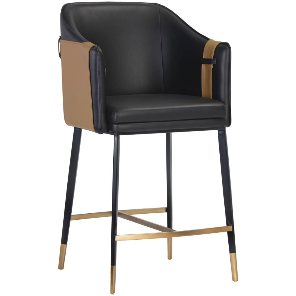 Carter Counter Stool - Napa Black / Napa Cognac