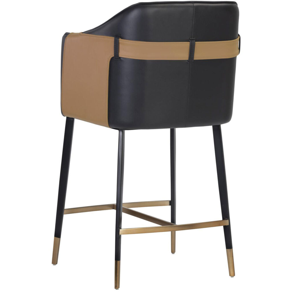 Carter Counter Stool - Napa Black / Napa Cognac - Image 3