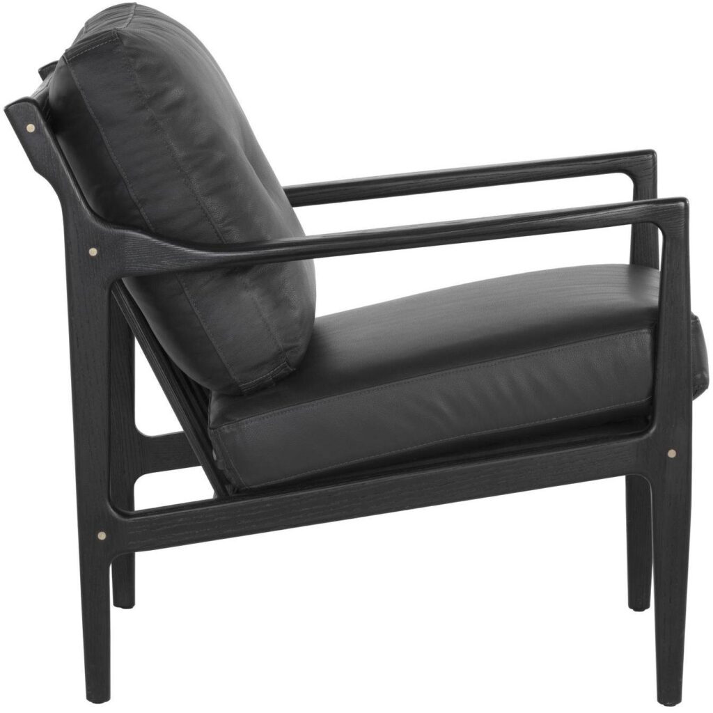 Gilmore Lounge Chair - Black - Black Leather - Image 3