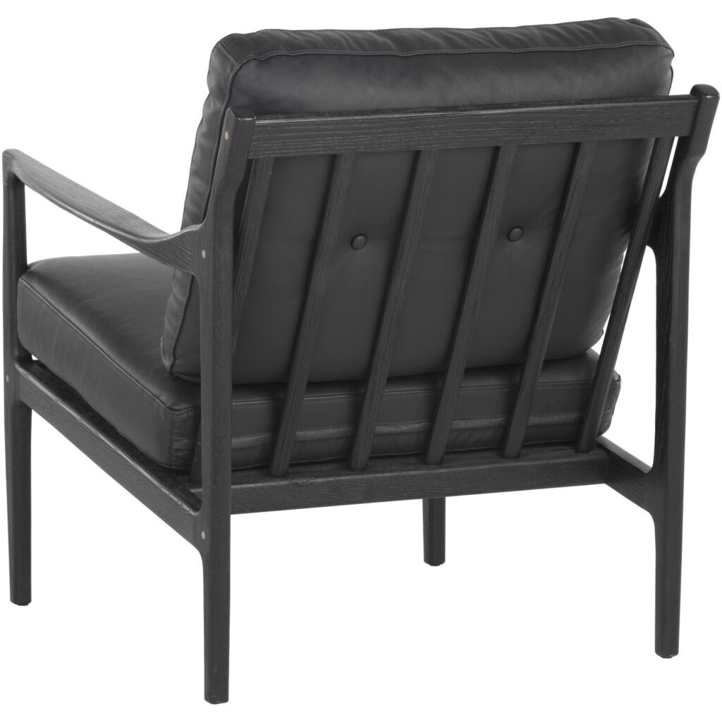 Gilmore Lounge Chair - Black - Black Leather - Image 4