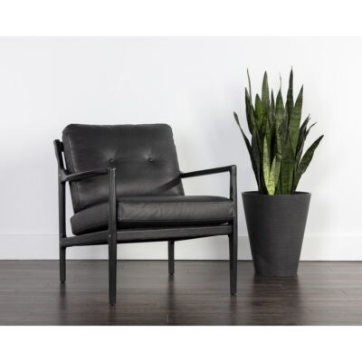 Gilmore Lounge Chair - Black - Black Leather 106691 106691 GILMORE LOUNGE CHAIR BLACK LEATHER 5