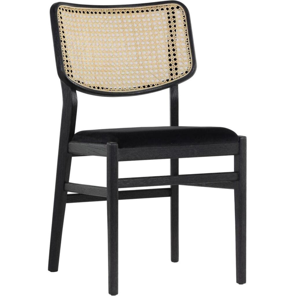 Annex Dining Chair - Velvet Black / Natural