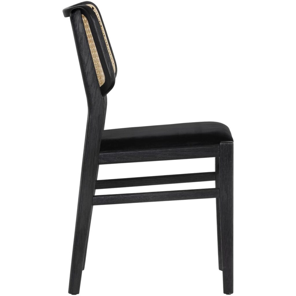 Annex Dining Chair - Velvet Black / Natural - Image 2