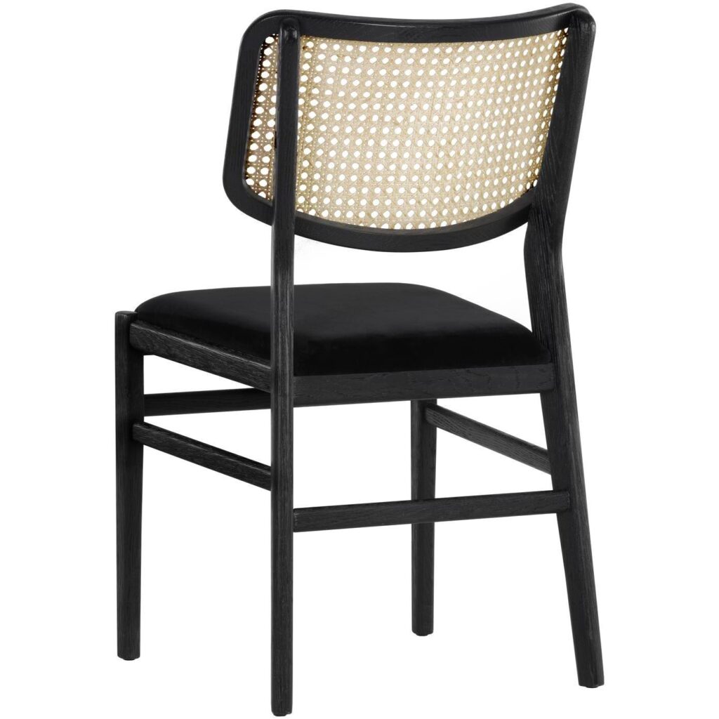 Annex Dining Chair - Velvet Black / Natural - Image 3