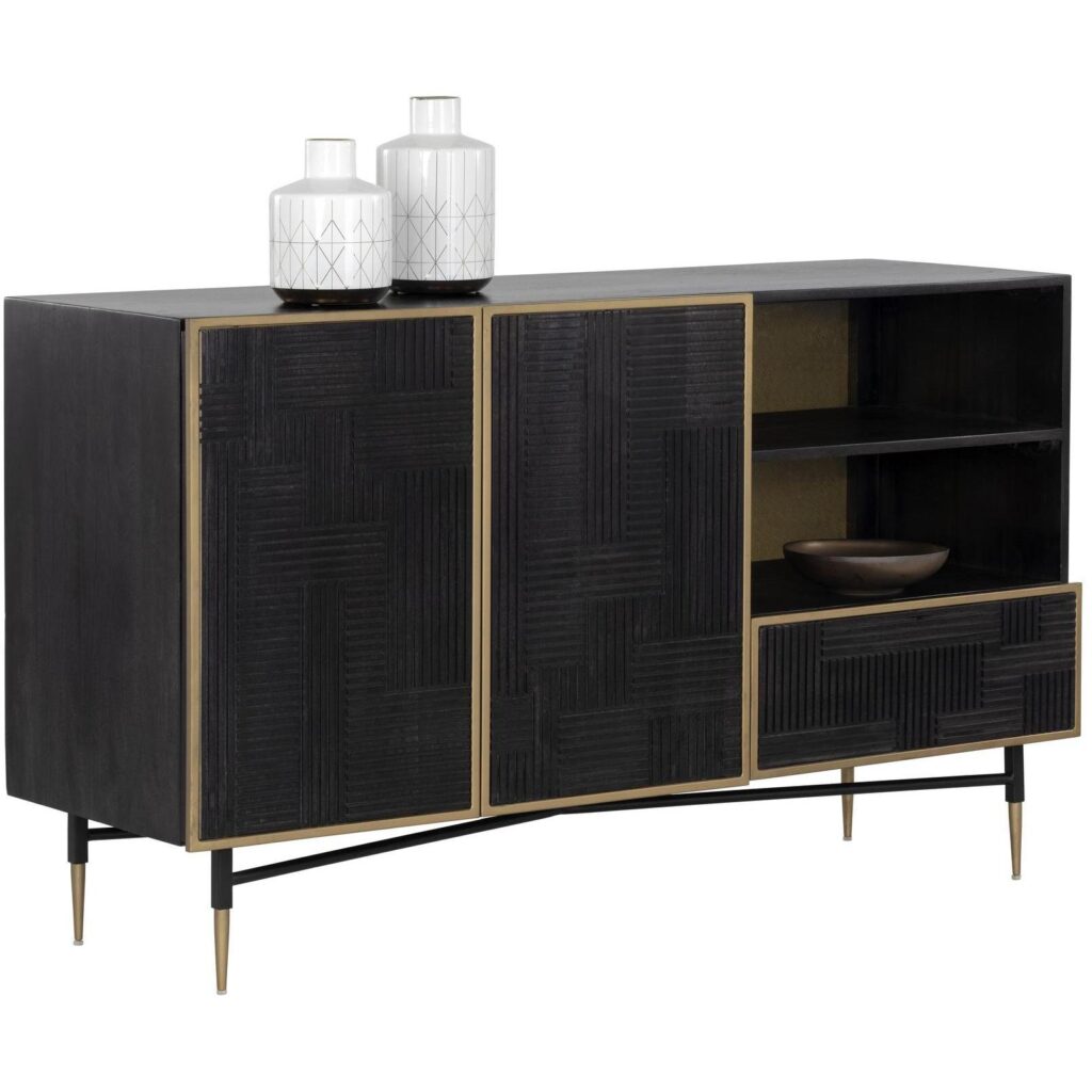 Markwood Sideboard - Brass - Dark Brown