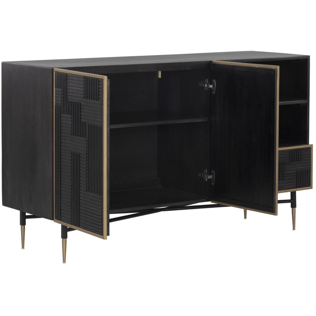 Markwood Sideboard - Brass - Dark Brown - Image 3