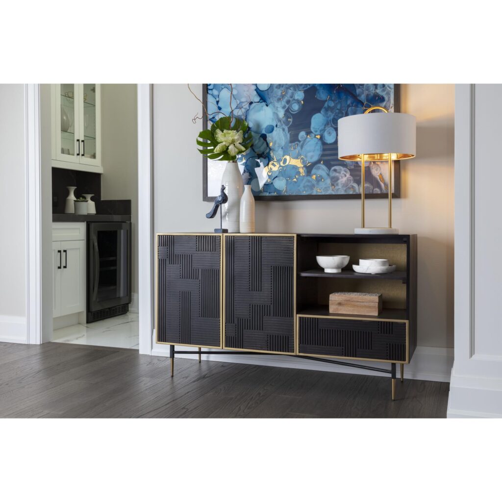 Markwood Sideboard - Brass - Dark Brown - Image 4