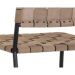 Omari Dining Chair - Suede Light Tan Leather 106717 106717 OMARI DINING CHAIR BLACK LIGHT TAN LEATHER 8