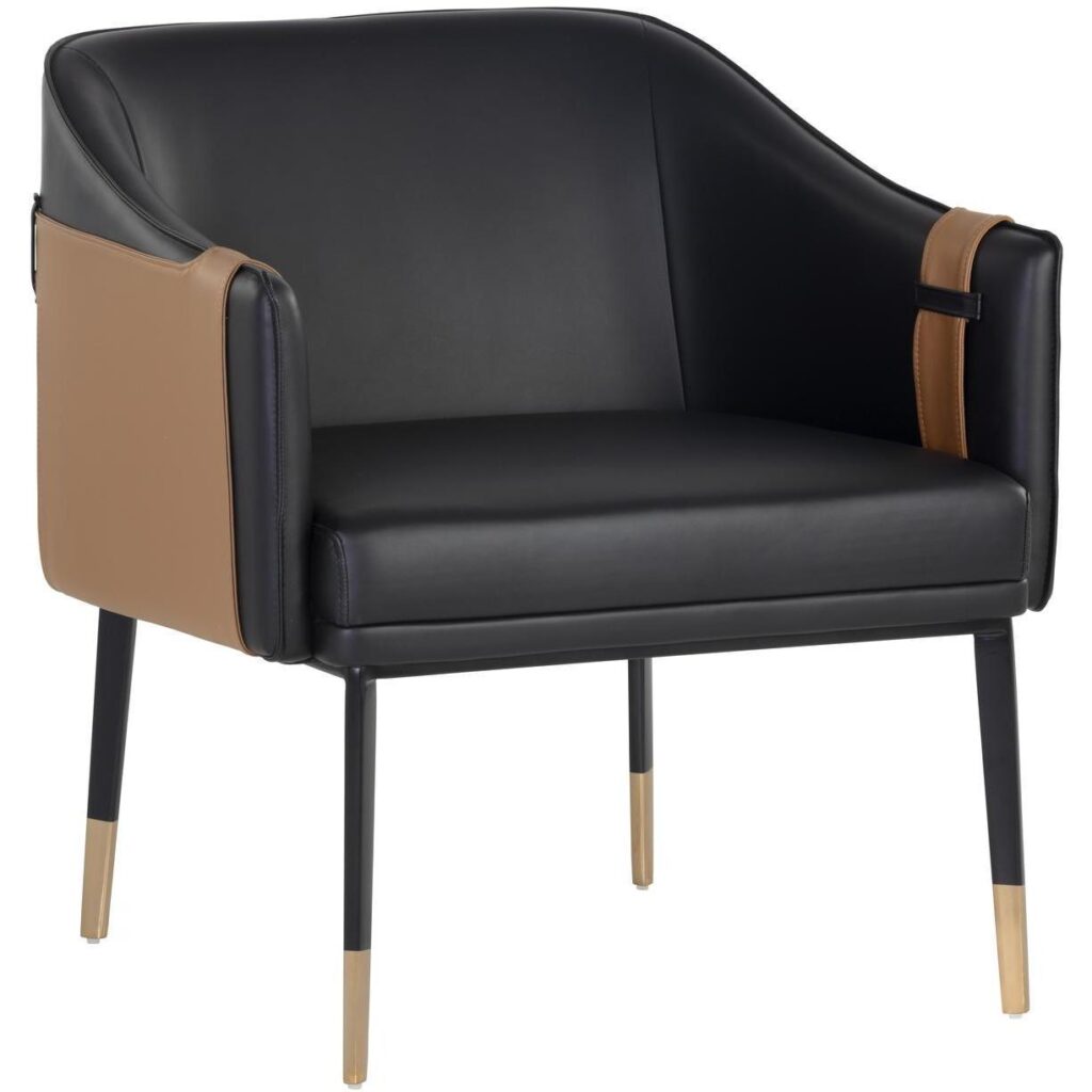 Carter Lounge Chair - Napa Black / Napa Cognac