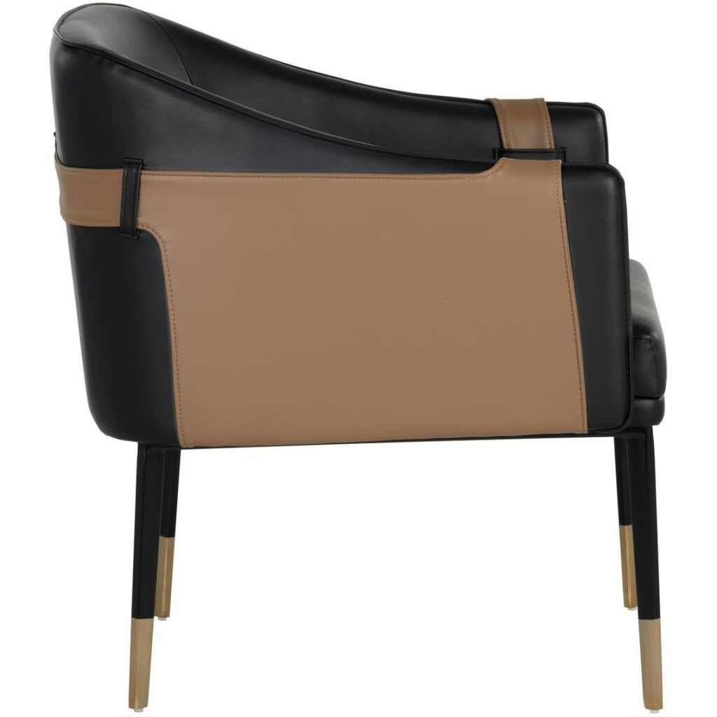 Carter Lounge Chair - Napa Black / Napa Cognac - Image 3