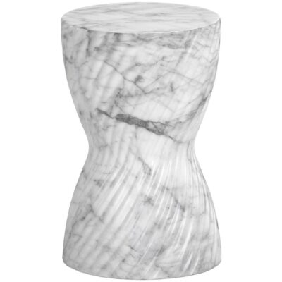 Cara End Table - Marble Look - White 106774 106774 CARA END TABLE MARBLE LOOK WHITE 1