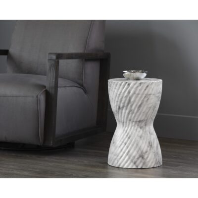 Cara End Table - Marble Look - White 106774 106774 CARA END TABLE MARBLE LOOK WHITE 5