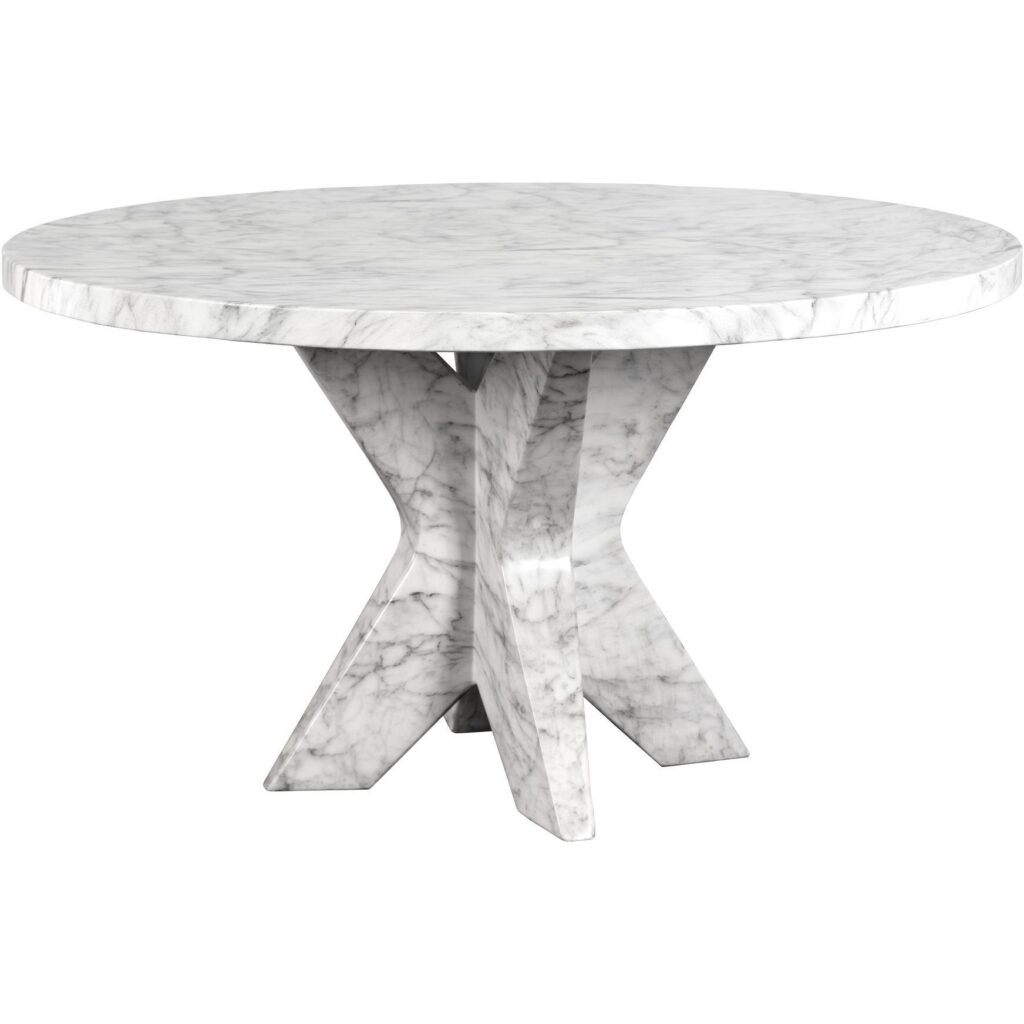 Cypher Dining Table Base - Marble Look - White - Image 4