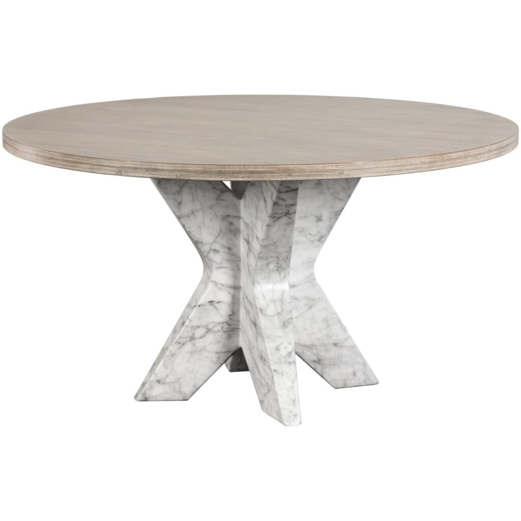 Cypher Dining Table Base - Marble Look - White - Image 6