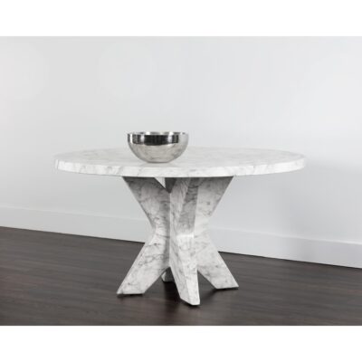 Cypher Dining Table Base - Marble Look - White 106861 106861 CYPHER DINING TABLE BASE MARBLE LOOK WHITE 5