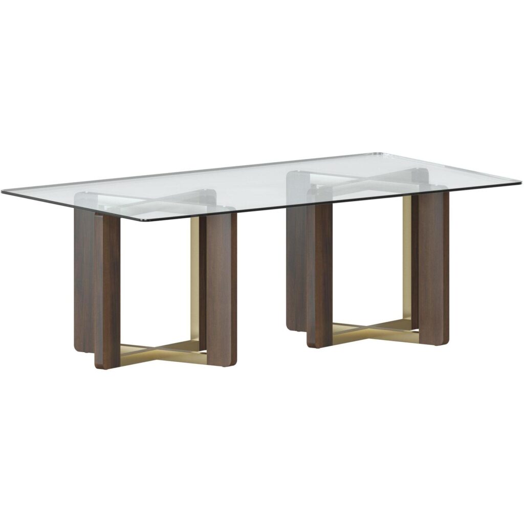 Rejane Dining Table Base - Gold - Raw Umber - Image 2