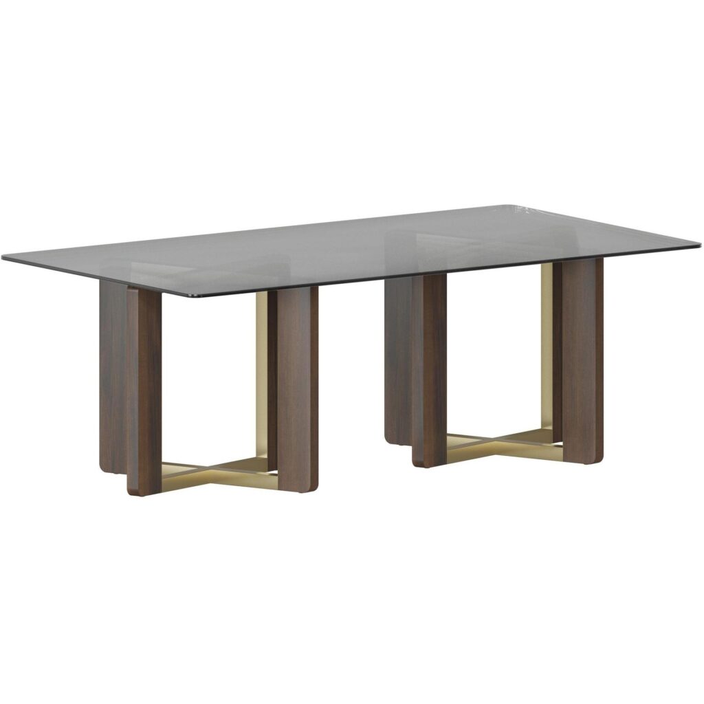 Rejane Dining Table Base - Gold - Raw Umber - Image 3