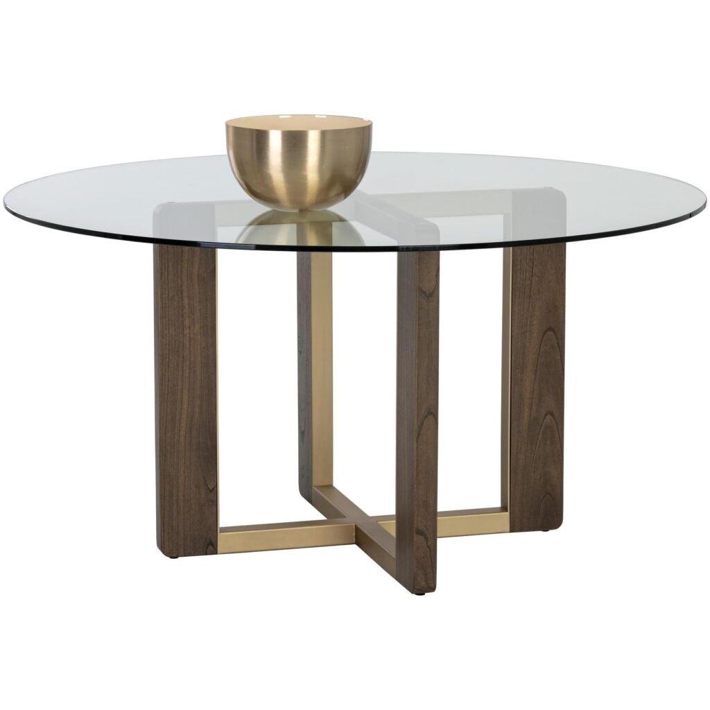 Rejane Dining Table Base - Gold - Raw Umber - Image 7