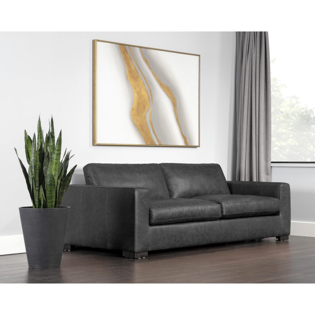 Baylor Sofa - Marseille Black Leather - Image 3