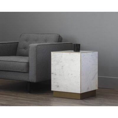 Daines End Table - White Marble 107023 107023 DAINES END TABLE WHITE MARBLE 5