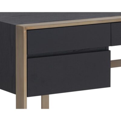 Dalton Desk - Antique Brass - Black 107062 107062 DALTON DESK ANTIQUE BRASS BLACK 6