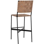 Omari Barstool - Suede Light Tan Leather 9 Omari Barstool - Suede Light Tan Leather 107068 107068 OMARI BARSTOOL BLACK LIGHT TAN LEATHER 3