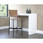 Omari Barstool - Suede Light Tan Leather 10 Omari Barstool - Suede Light Tan Leather 107068 107068 OMARI BARSTOOL BLACK LIGHT TAN LEATHER 5