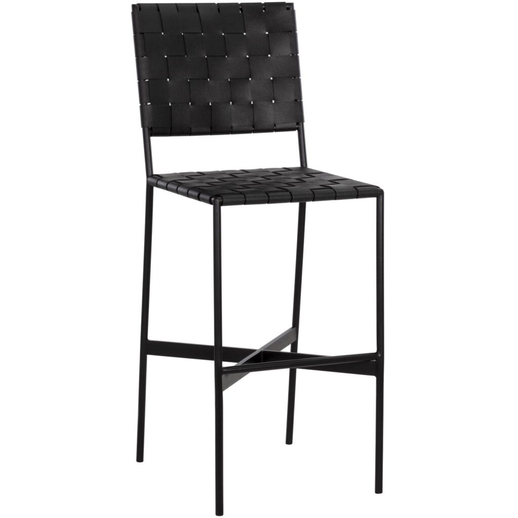 Omari Barstool - Black Leather