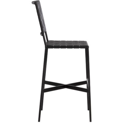 Omari Barstool - Black Leather 107070 107070 OMARI BARSTOOL BLACK BLACK LEATHER 2