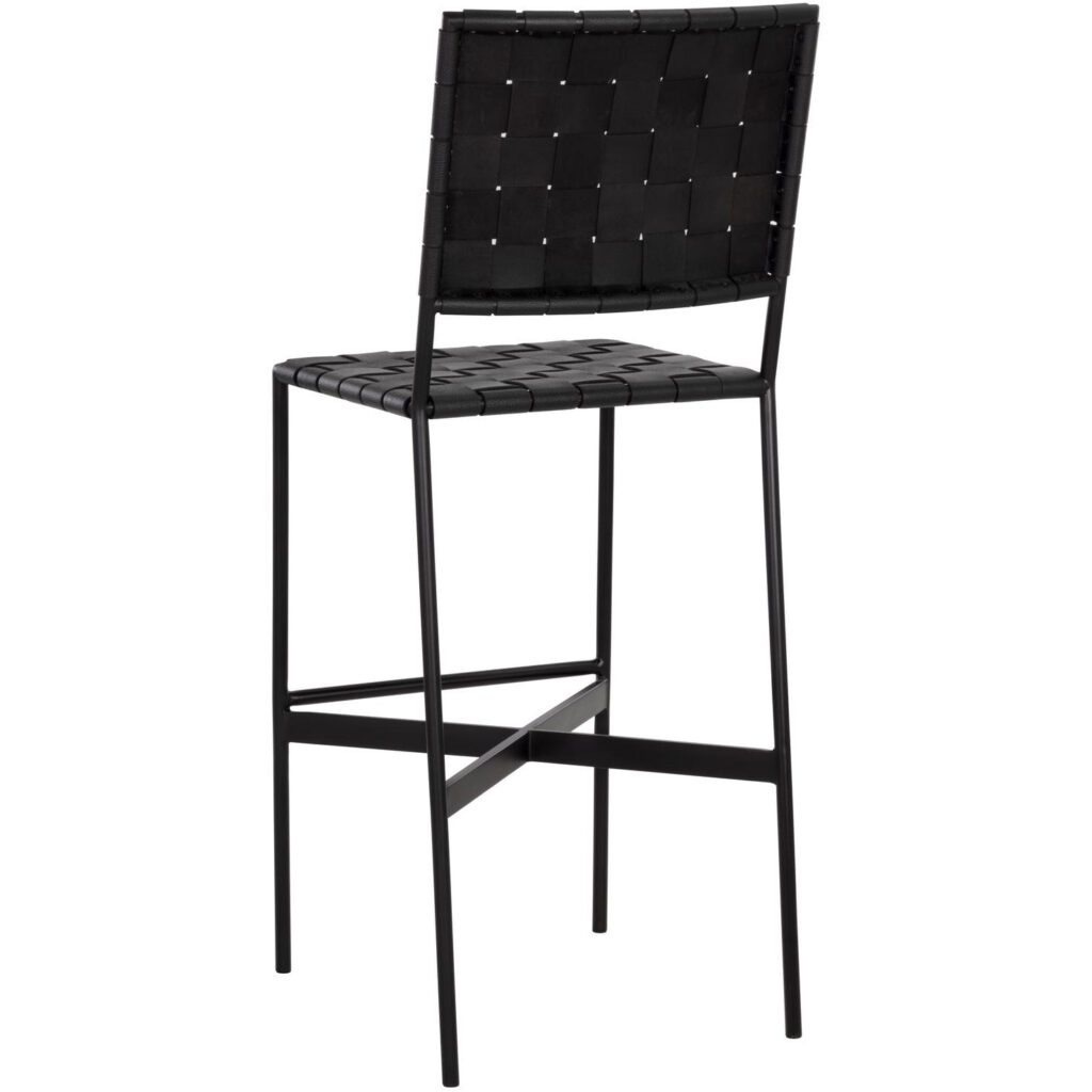 Omari Barstool - Black Leather - Image 3