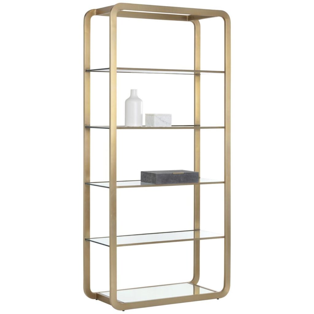 Ambretta Bookcase - Large - Gold / Clear