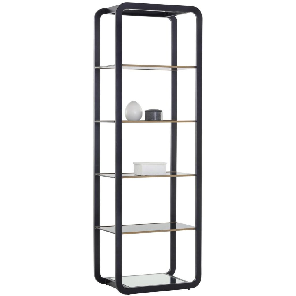 Ambretta Bookcase - Small - Black / Smoke Grey