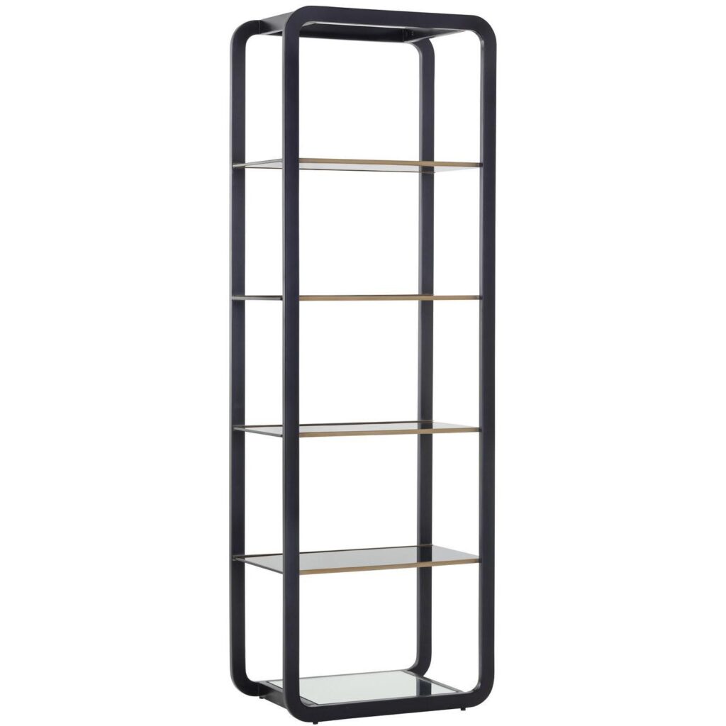 Ambretta Bookcase - Small - Black / Smoke Grey - Image 2