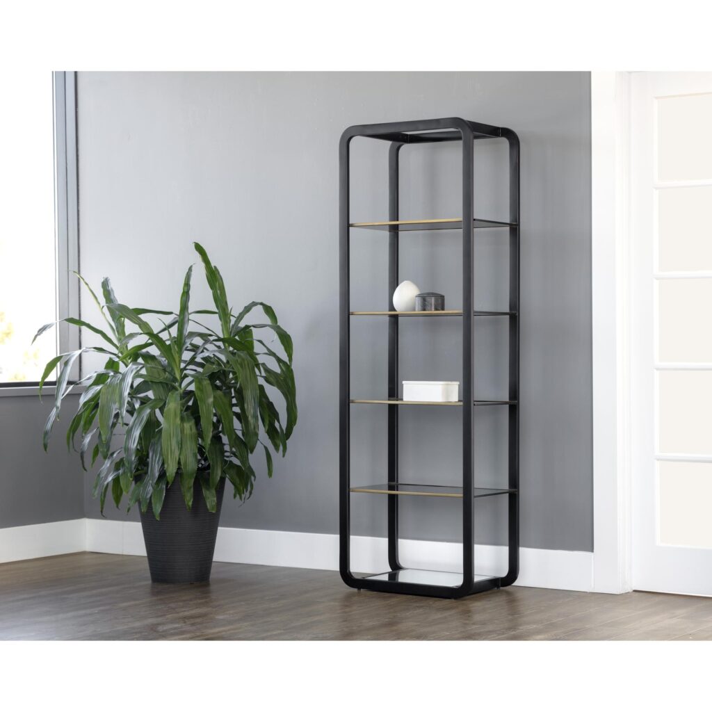 Ambretta Bookcase - Small - Black / Smoke Grey - Image 3