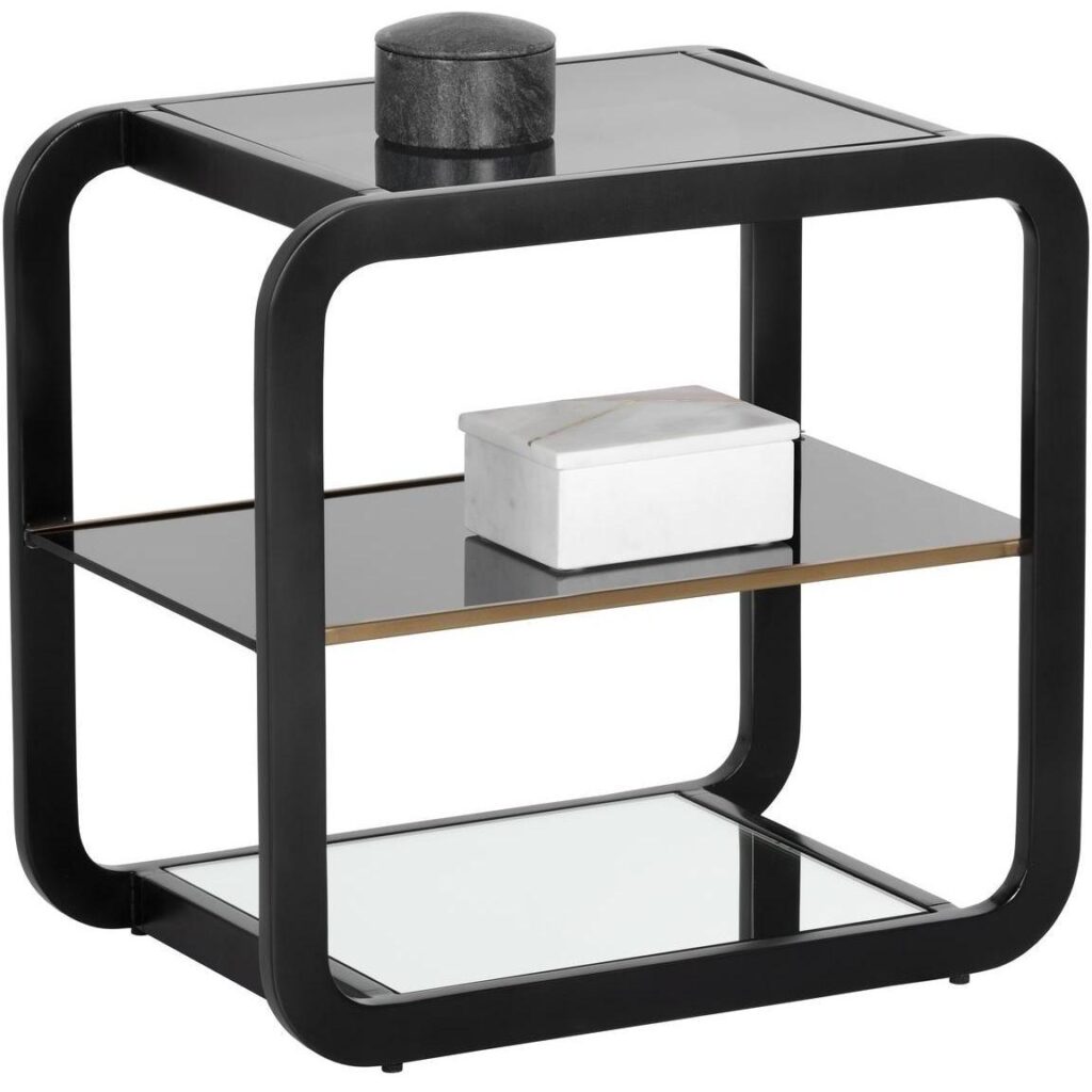 Ambretta End Table - Black / Smoke Grey