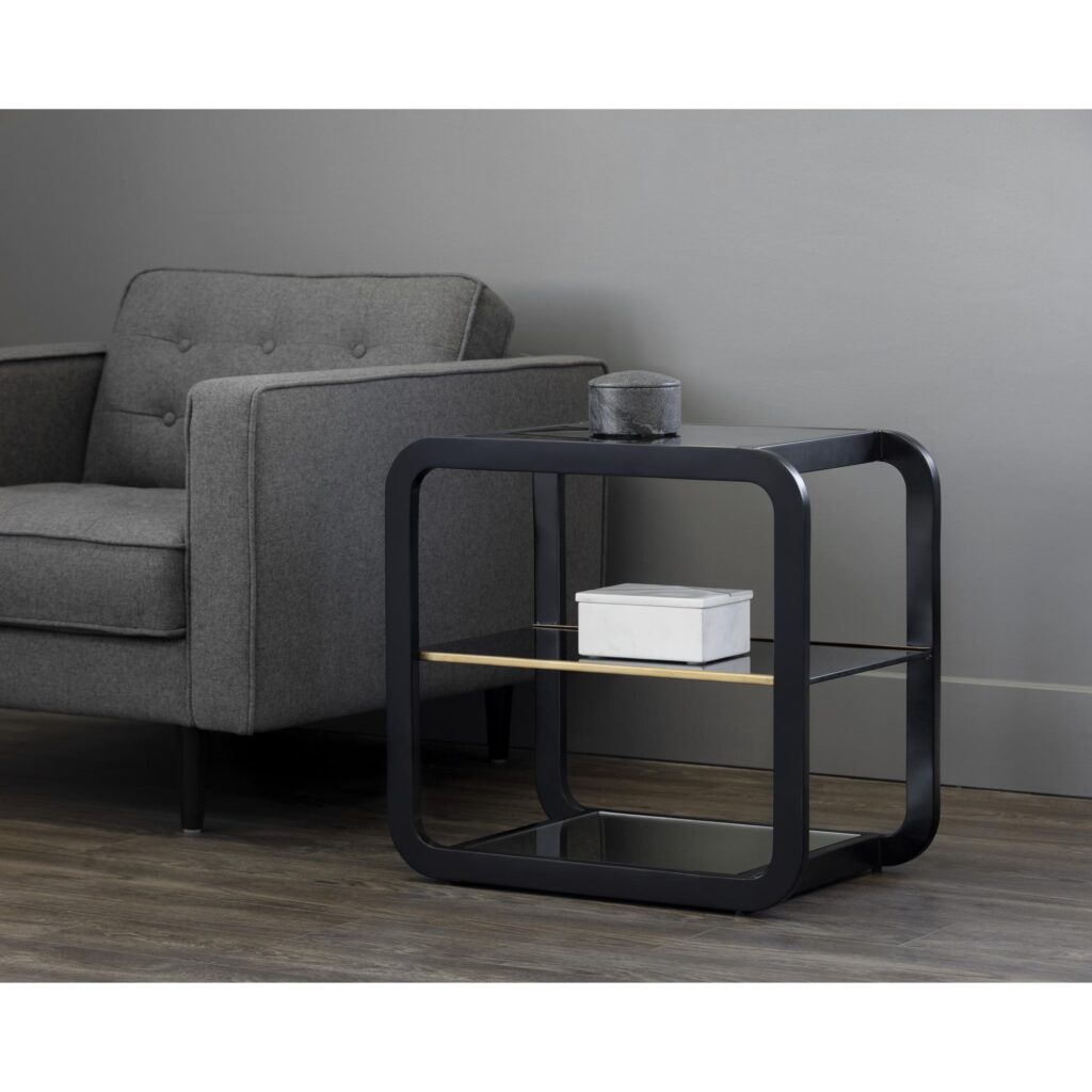 Ambretta End Table - Black / Smoke Grey - Image 4