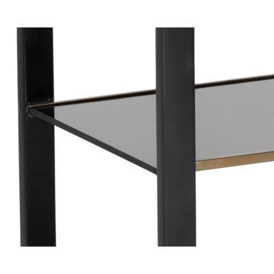 Ambretta End Table - Black / Smoke Grey 107081 107081 AMBRETTA END TABLE BLACK SMOKED GLASS 7