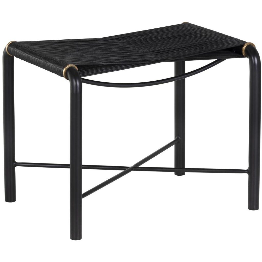 Riz Stool - Black Leather