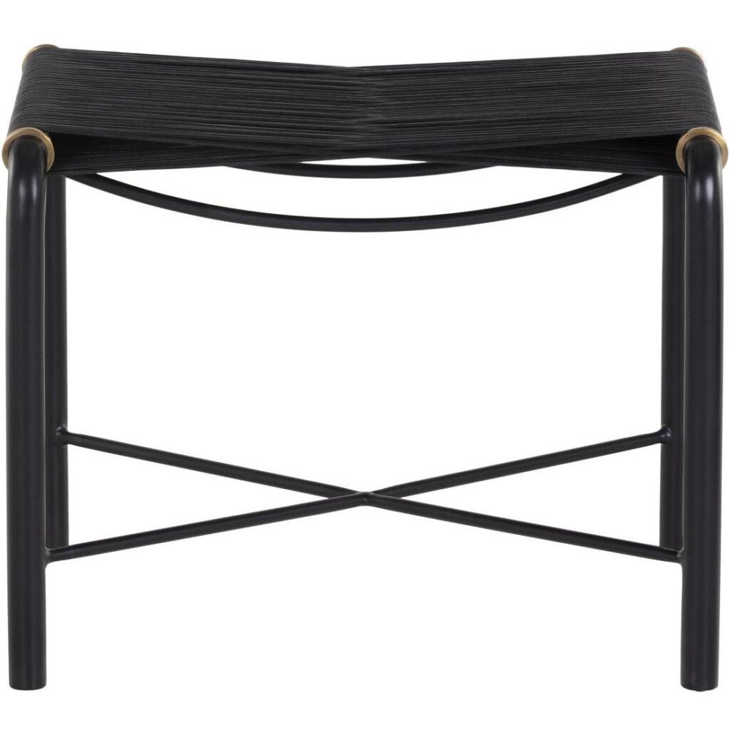 Riz Stool - Black Leather - Image 2