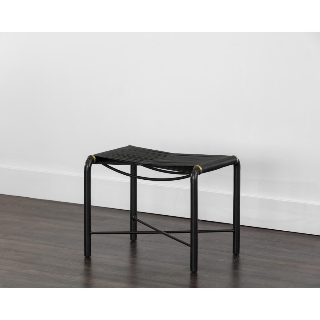 Riz Stool - Black Leather - Image 4