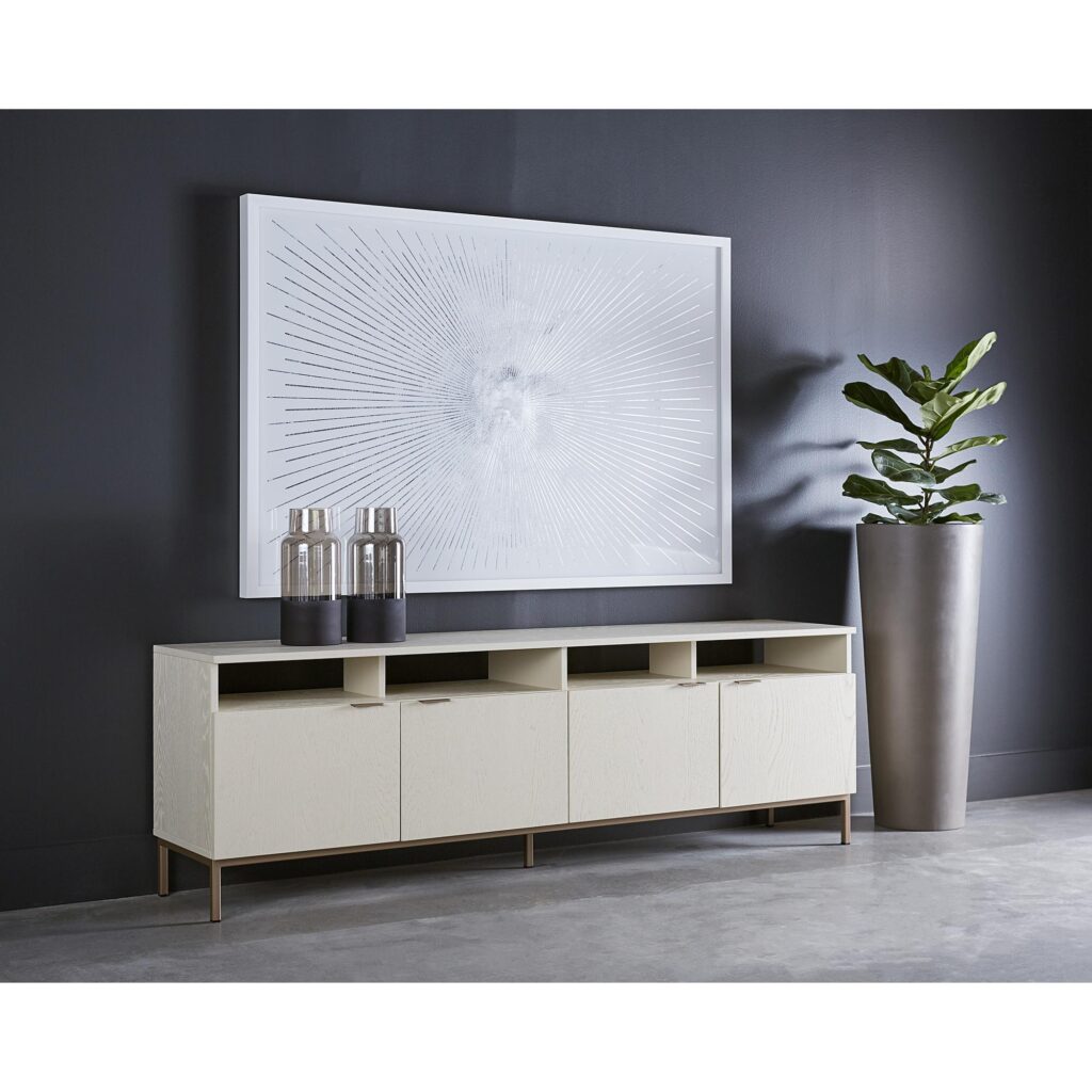 Ambrose Modular Media Console And Cabinet - Champagne Gold - Cream - Image 4